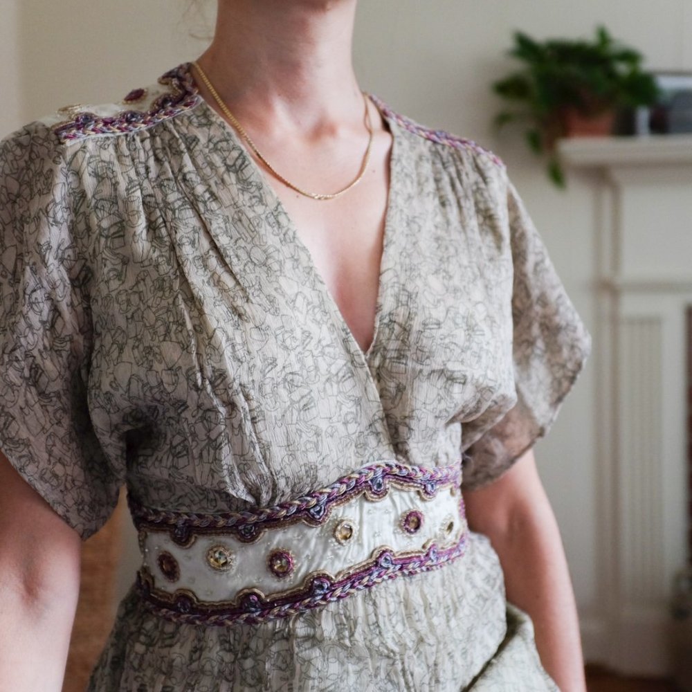 VINTAGE silk dress S